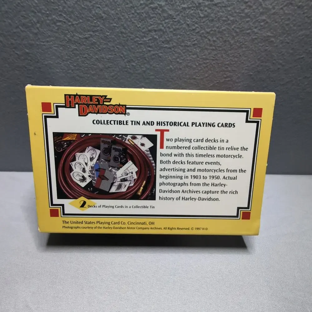 Lot of 3 Collectable Vintage Harley Davidson Playing Cards and Tins New Sealed